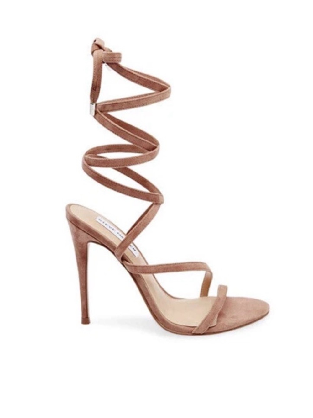 Nude/Tan Suede Lace-Up Gladiator Stiletto Sandal
